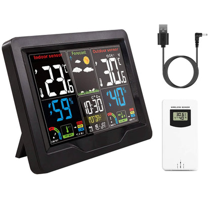 Indoor/Outdoor Thermometer Humidity Weather Forecast Temperature with Backlight DailySale