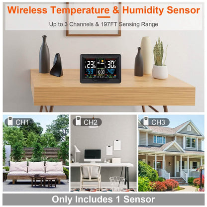 Indoor/Outdoor Thermometer Humidity Weather Forecast Temperature with Backlight DailySale