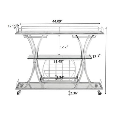 Industrial Bar Cart Kitchen Bar Service Cart DailySale