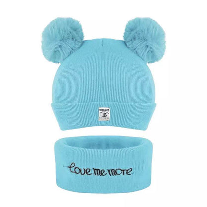 Infant Baby Winter Warm Knit Bobble Beanie Hat with Scarf Set DailySale