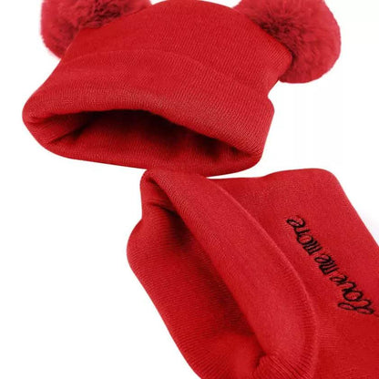 Infant Baby Winter Warm Knit Bobble Beanie Hat with Scarf Set DailySale