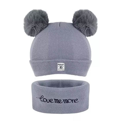 Infant Baby Winter Warm Knit Bobble Beanie Hat with Scarf Set DailySale