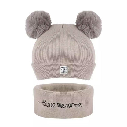Infant Baby Winter Warm Knit Bobble Beanie Hat with Scarf Set DailySale