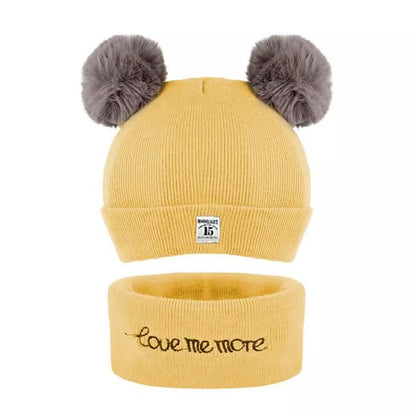 Infant Baby Winter Warm Knit Bobble Beanie Hat with Scarf Set DailySale