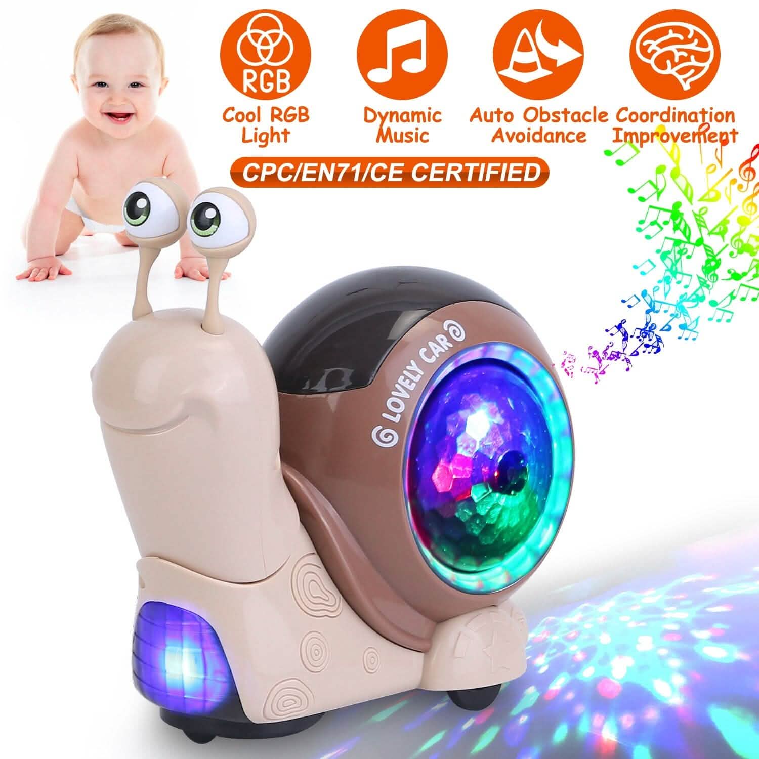 Infant Interaction Toy Automatic Obstacle Avoidance with Music DailySale