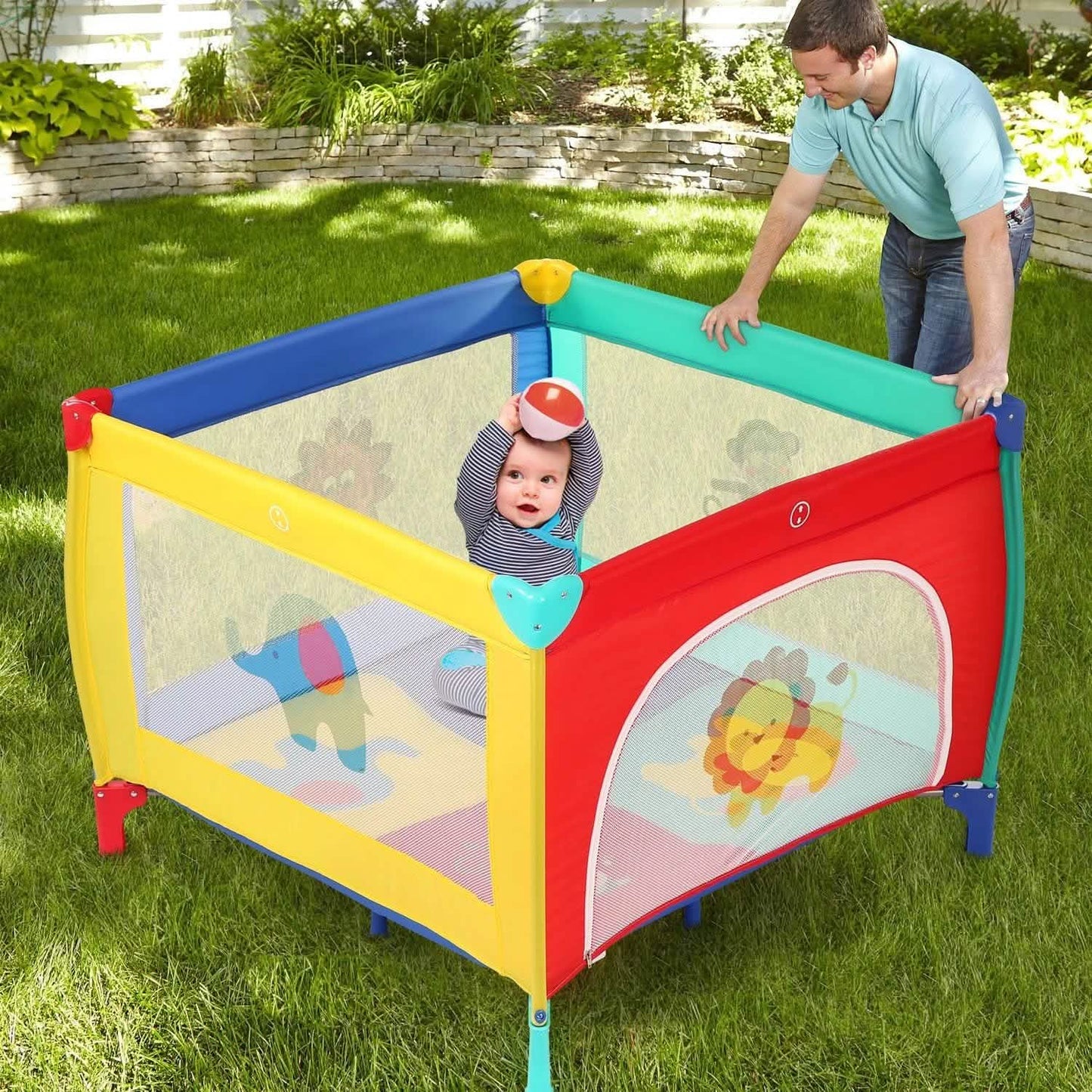 Infant Toddler Foldable Playpen Playard Mattress Safety Rail Fence DailySale