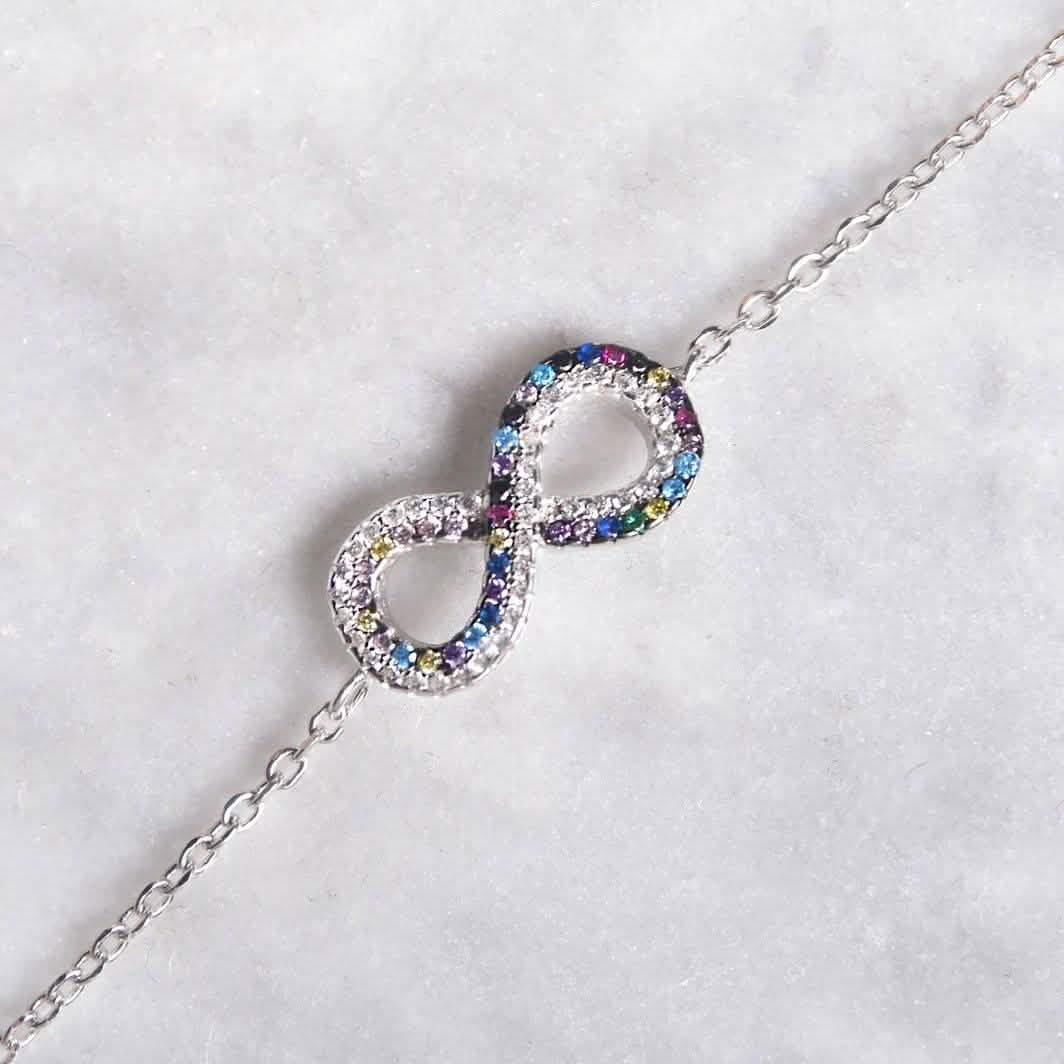 Infinity Colored CZ Bracelet DailySale
