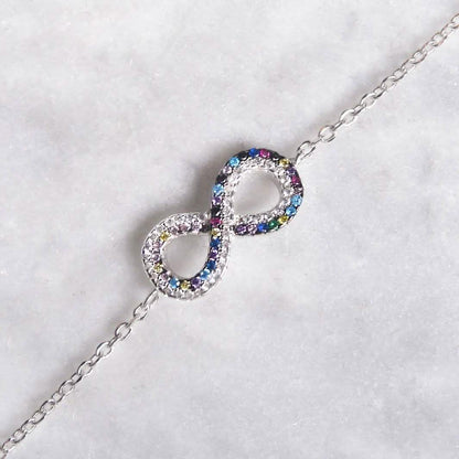 Infinity Colored CZ Bracelet DailySale