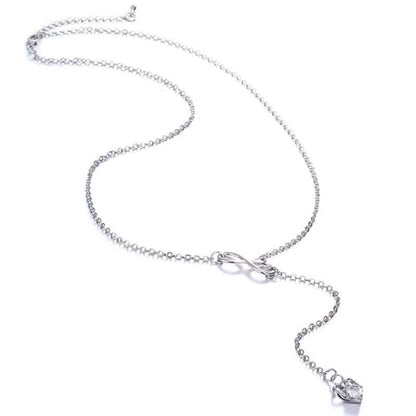 Infinity Heart Crystal Lariat Pendant Necklace DailySale