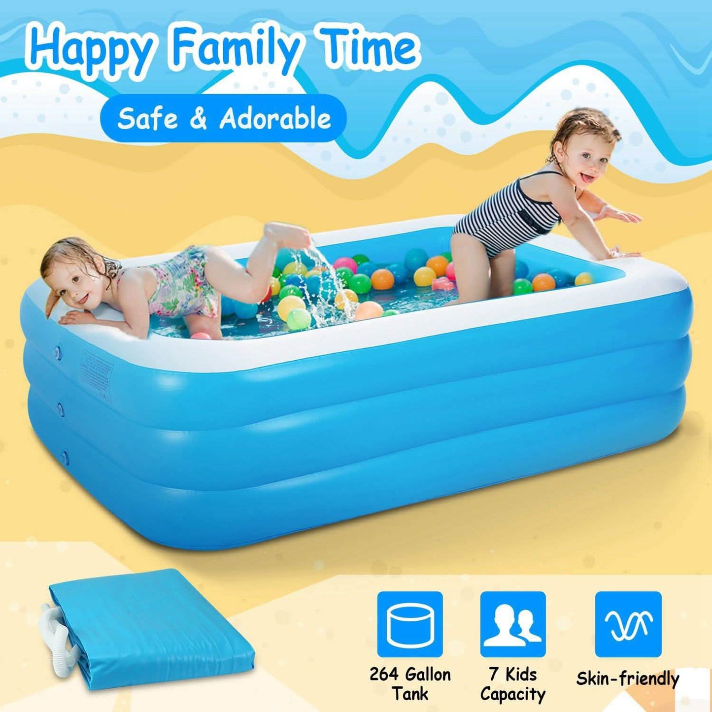 Inflatable Family Swimming Pool DailySale