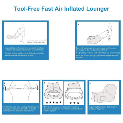 Inflatable Lounger Air Sofa Chair Couch with Portable Organizing Bag DailySale