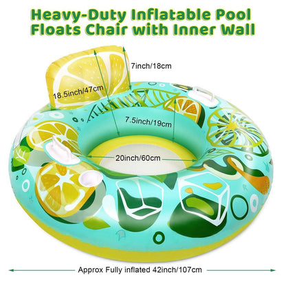 Inflatable Lounger Pool Float with Rubber Handle and Drink Holder DailySale