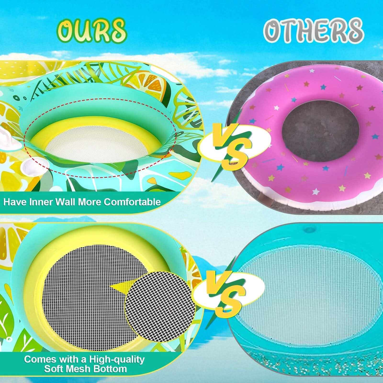 Inflatable Lounger Pool Float with Rubber Handle and Drink Holder DailySale