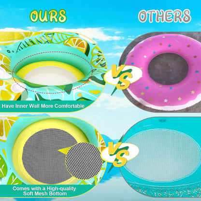 Inflatable Lounger Pool Float with Rubber Handle and Drink Holder DailySale