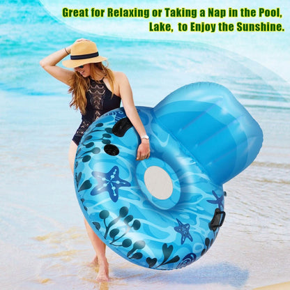 Inflatable Lounger Pool Float with Rubber Handle and Drink Holder DailySale