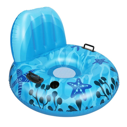 Inflatable Lounger Pool Float with Rubber Handle and Drink Holder DailySale