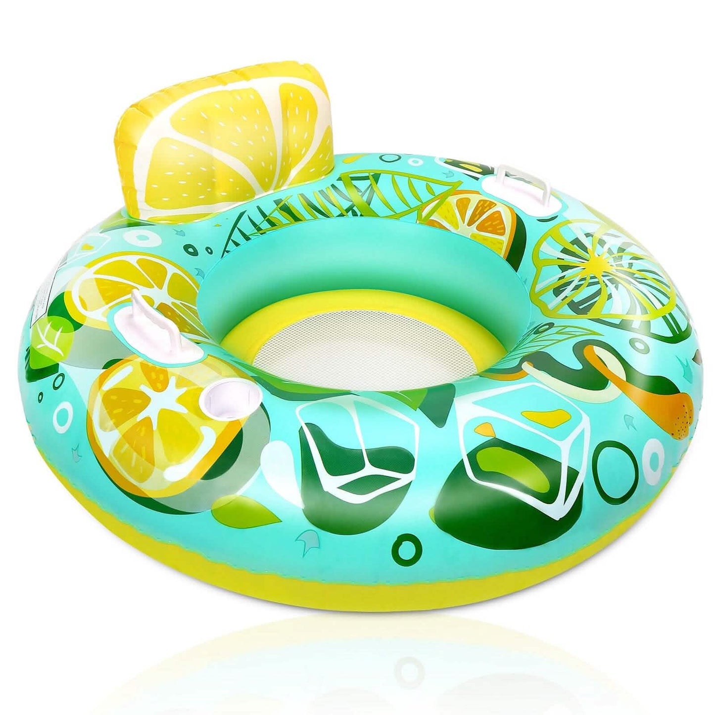 Inflatable Lounger Pool Float with Rubber Handle and Drink Holder DailySale