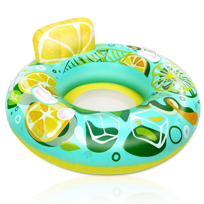 Inflatable Lounger Pool Float with Rubber Handle and Drink Holder DailySale