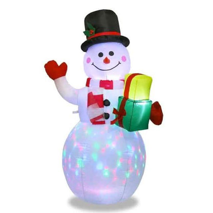 Inflatable Santa Claus and Snowman Night Light Figure DailySale