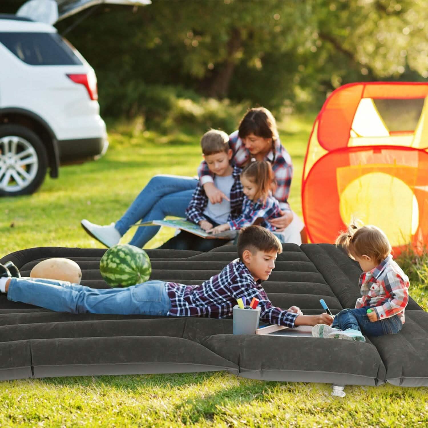 Inflatable SUV Air Mattress Thickened Camping Bed Cushion with Pillow DailySale