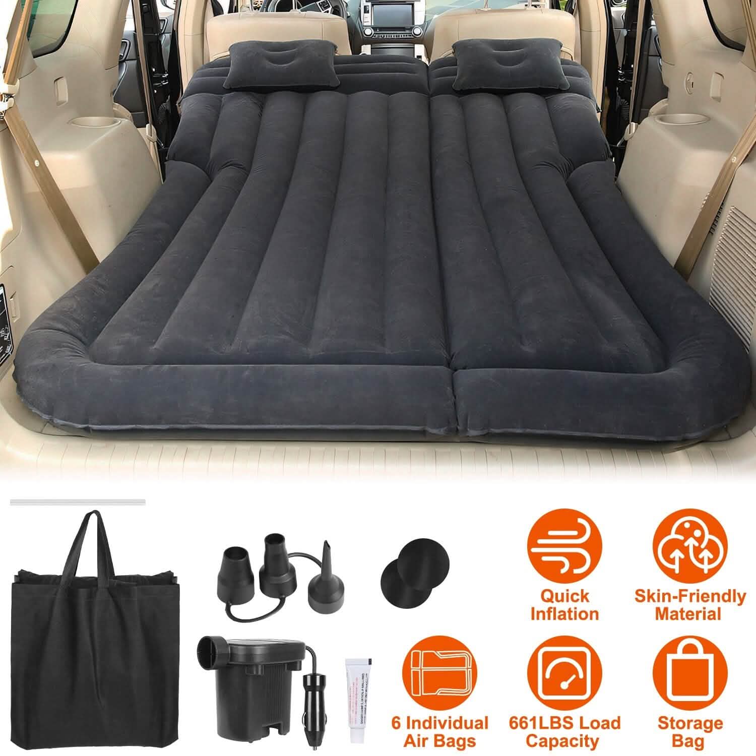 Inflatable SUV Air Mattress Thickened Camping Bed Cushion with Pillow DailySale