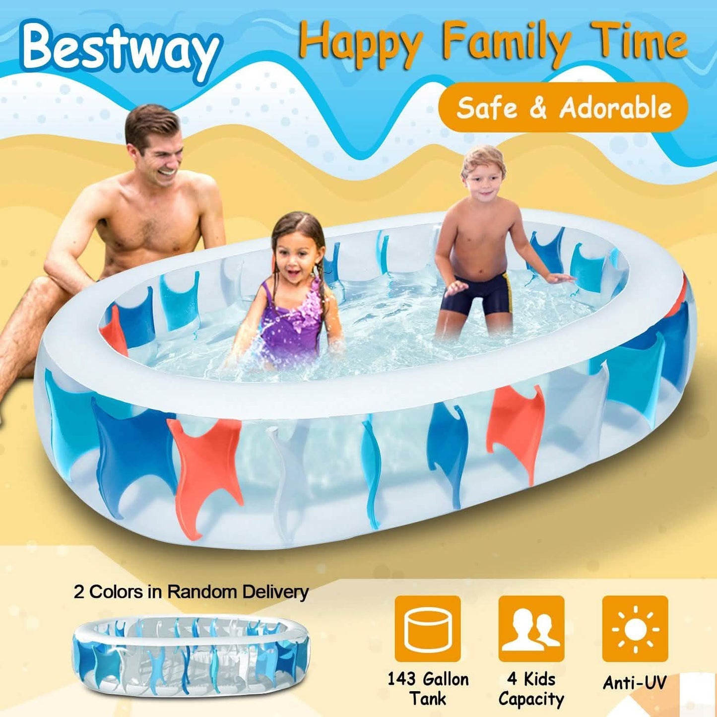 Inflatable Swimming Pool - 90x60x20" DailySale