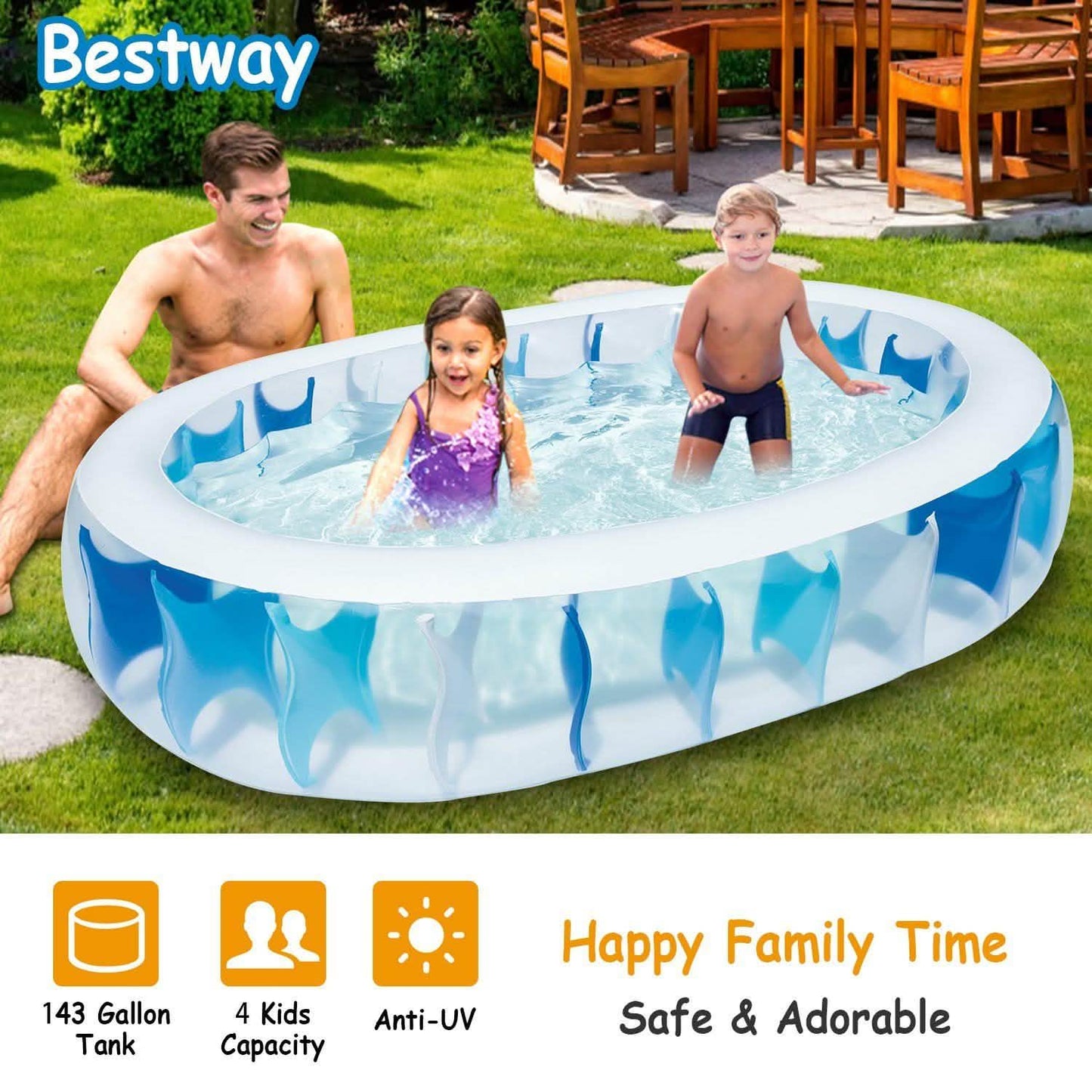 Inflatable Swimming Pool - 90x60x20" DailySale