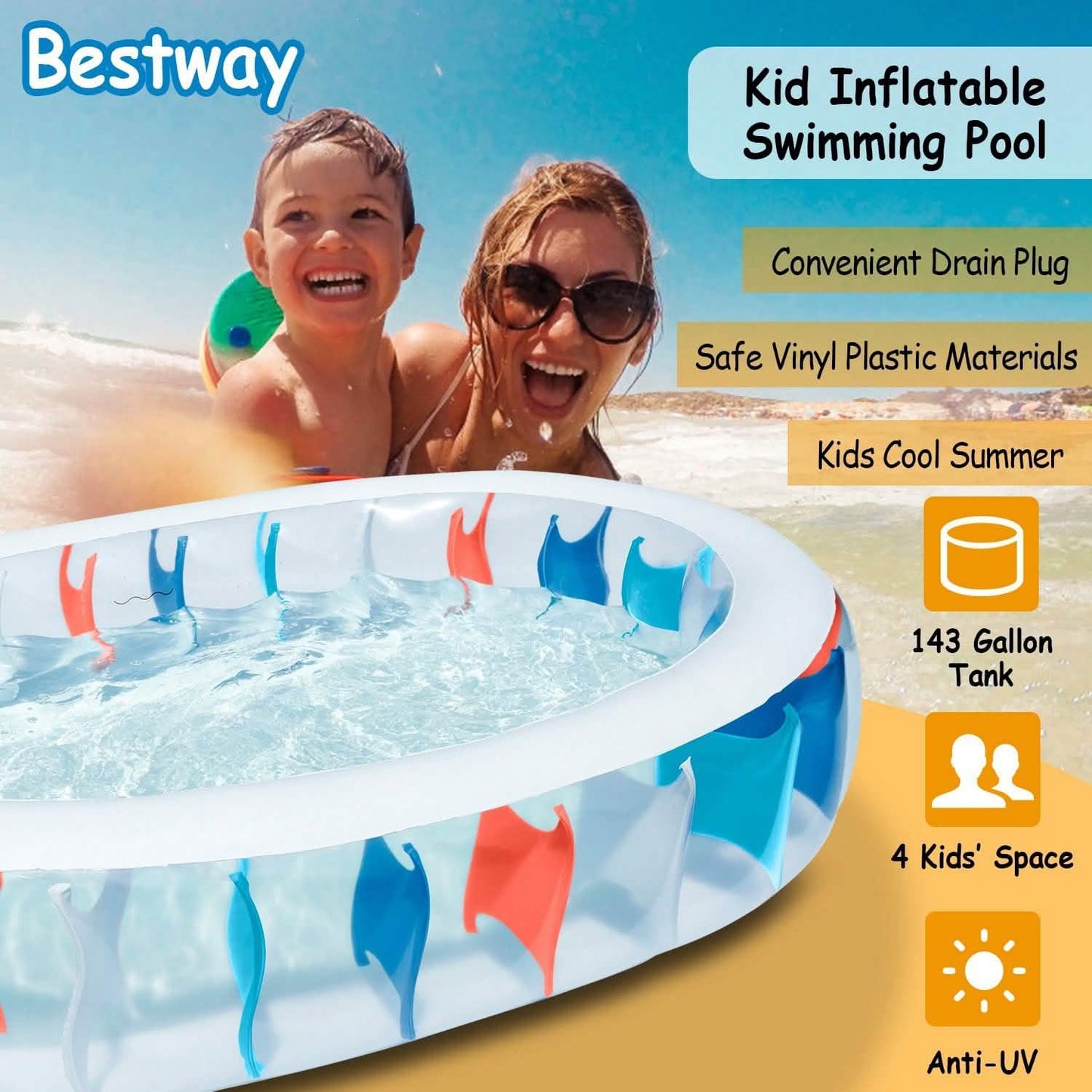 Inflatable Swimming Pool - 90x60x20" DailySale