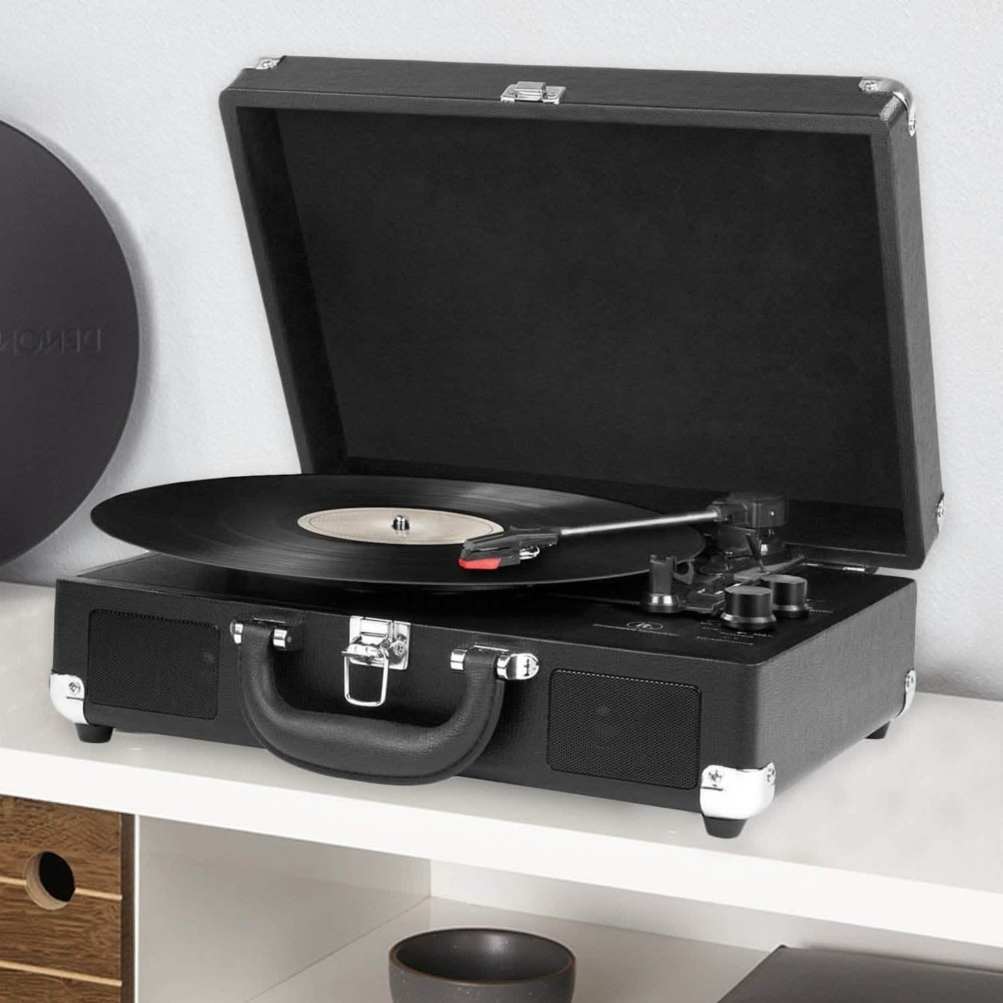Innovative Technology Nostalgic 3-Speed Vintage Suitcase Turntable (Refurbished) DailySale