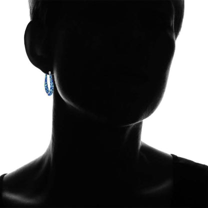 Inside Out Ocean Blue Hoop Earrings DailySale