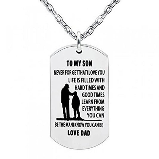 Inspirational Always Remember Son Pendant Necklace Dog Tag DailySale