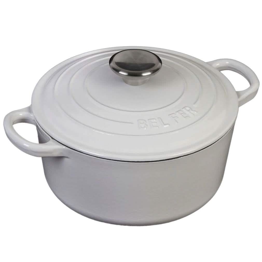 Inspired Home 5-Piece Enameled Cast Iron Cookware Set - Pure White DailySale