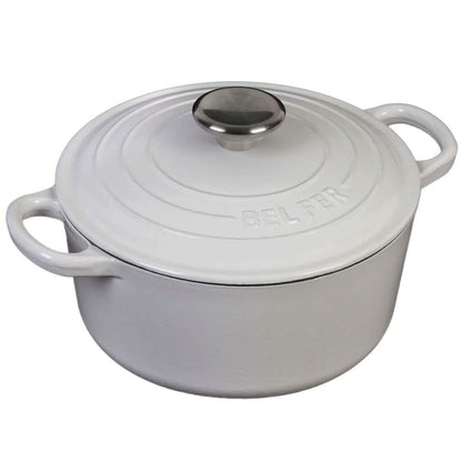Inspired Home 5-Piece Enameled Cast Iron Cookware Set - Pure White DailySale