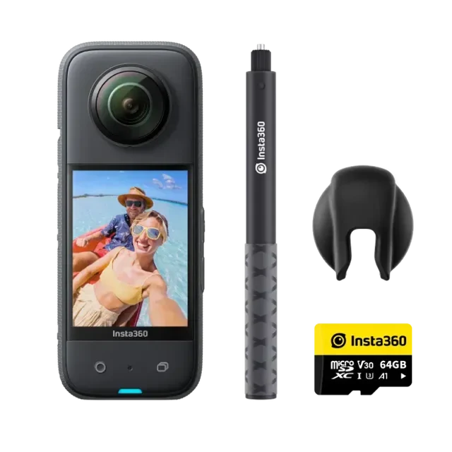Insta360 X3 64GB Vlog Kit - 360 Action Camera with 5.7K 360, 4K Single-Lens Camera, Waterproof (Refurbished) DailySale