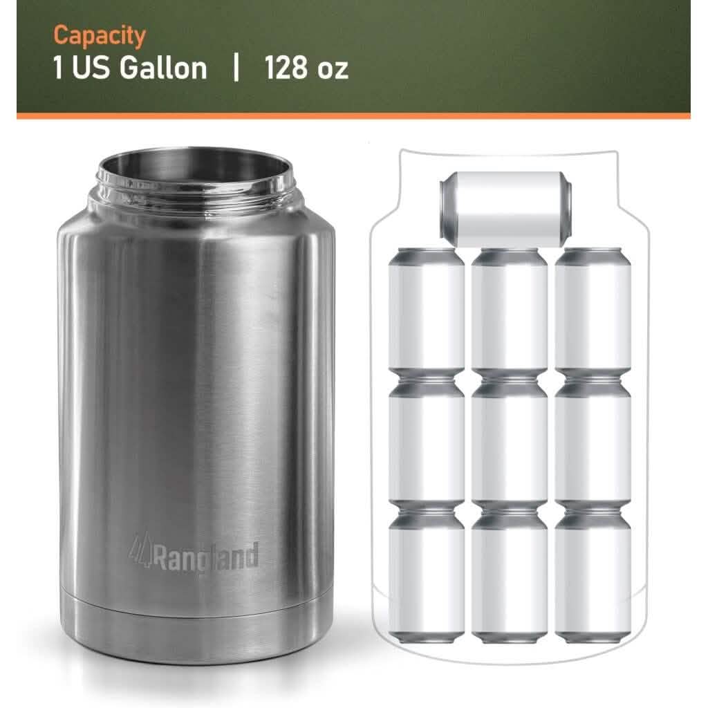 Insulated 1 Gallon Stainless Steel Wide Mouth Growler with Tactical Carrying Bag DailySale