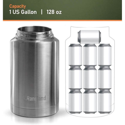 Insulated 1 Gallon Stainless Steel Wide Mouth Growler with Tactical Carrying Bag DailySale