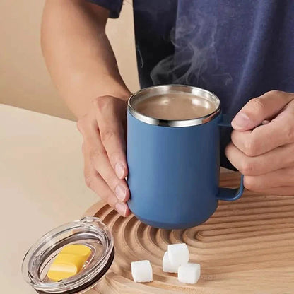 Insulated Double Wall Coffee Mug with Handle and Lid DailySale