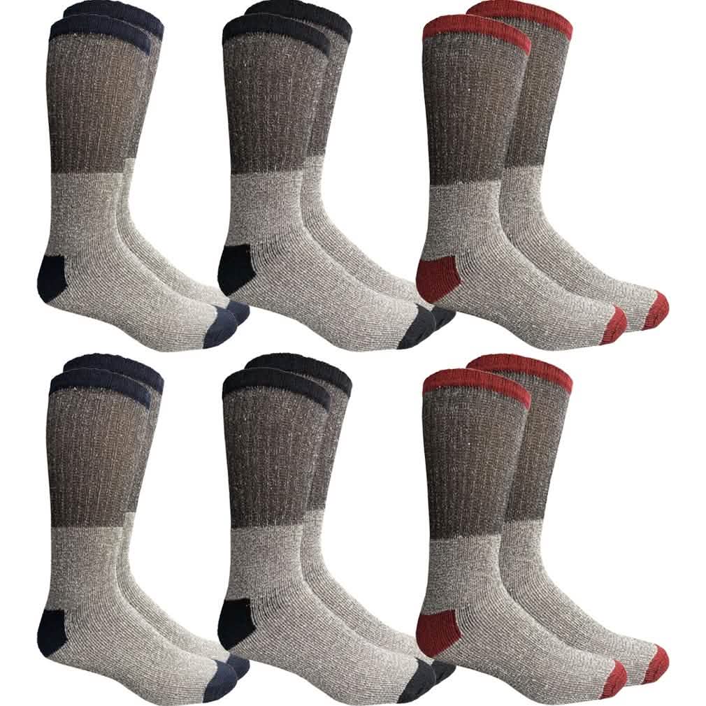 Insulated Thermal Cotton Cold Weather Crew Socks for Men or Women -6_Pack-Women DailySale