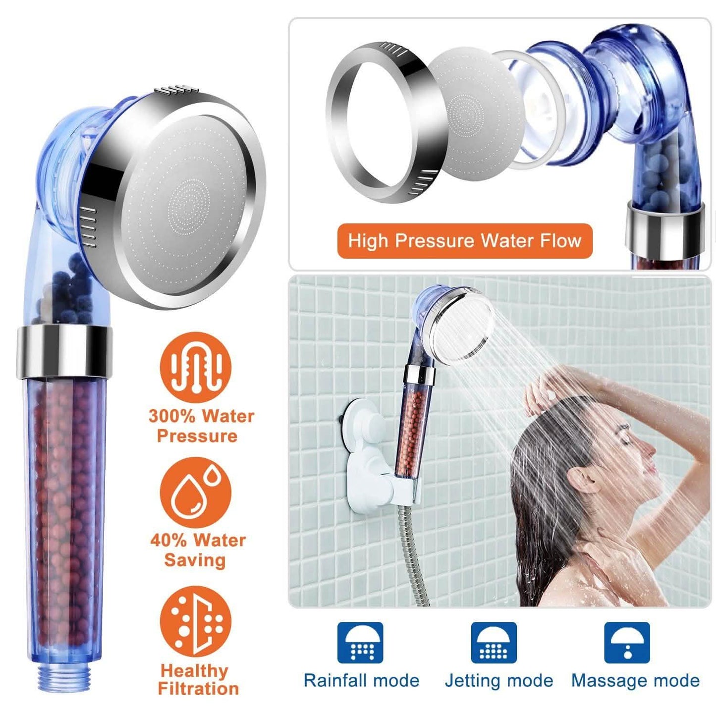 Ionic High Pressure Filter Shower Head DailySale