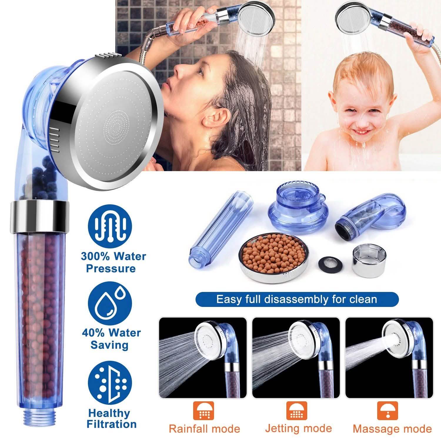 Ionic High Pressure Filter Shower Head DailySale