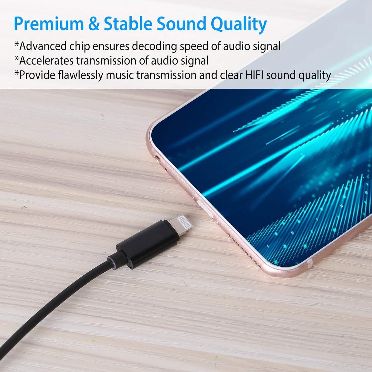 iOS 8 Pin to 3.5mm Aux Audio Adapter Cord DailySale