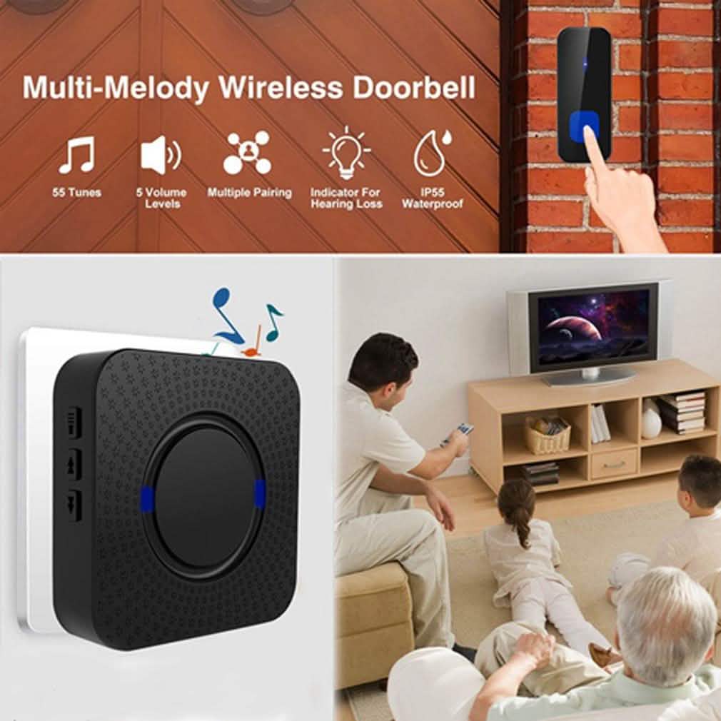 IP55 Waterproof Multi-Melody Wireless Doorbell Rings DailySale