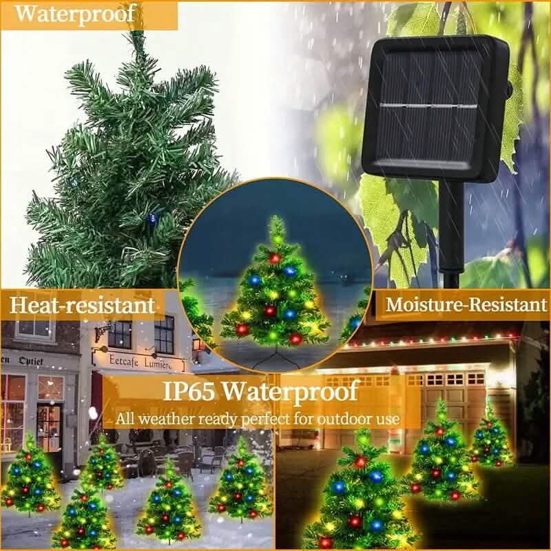 IP65 Waterproof Solar Powered Prelit Small Christmas Tree DailySale