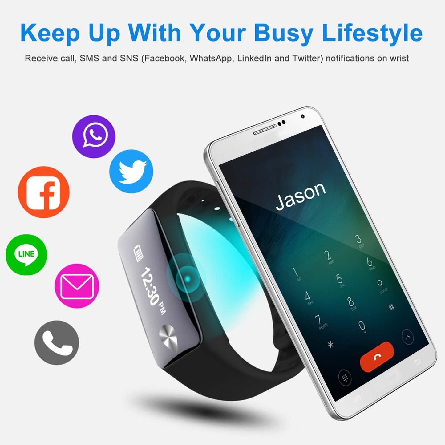 IP67 Fitness Tracker Watch with Heart Rate Monitor and Step Counter DailySale