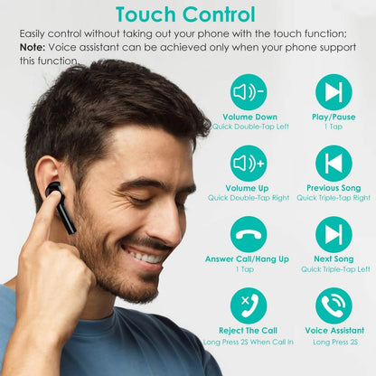 IPX5 Waterproof Wireless 5.0 TWS Earbuds Wireless Headset with Mic DailySale