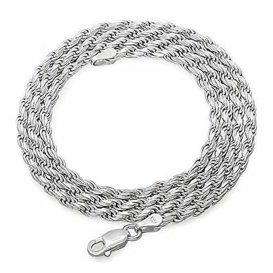 Italian 925 Silver Filled High Polish Finsh Rope Chain DailySale