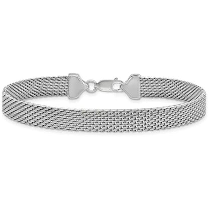 Italian Made 925 Sterling Silver 7MM Flat Coreana Chain Bracelet DailySale