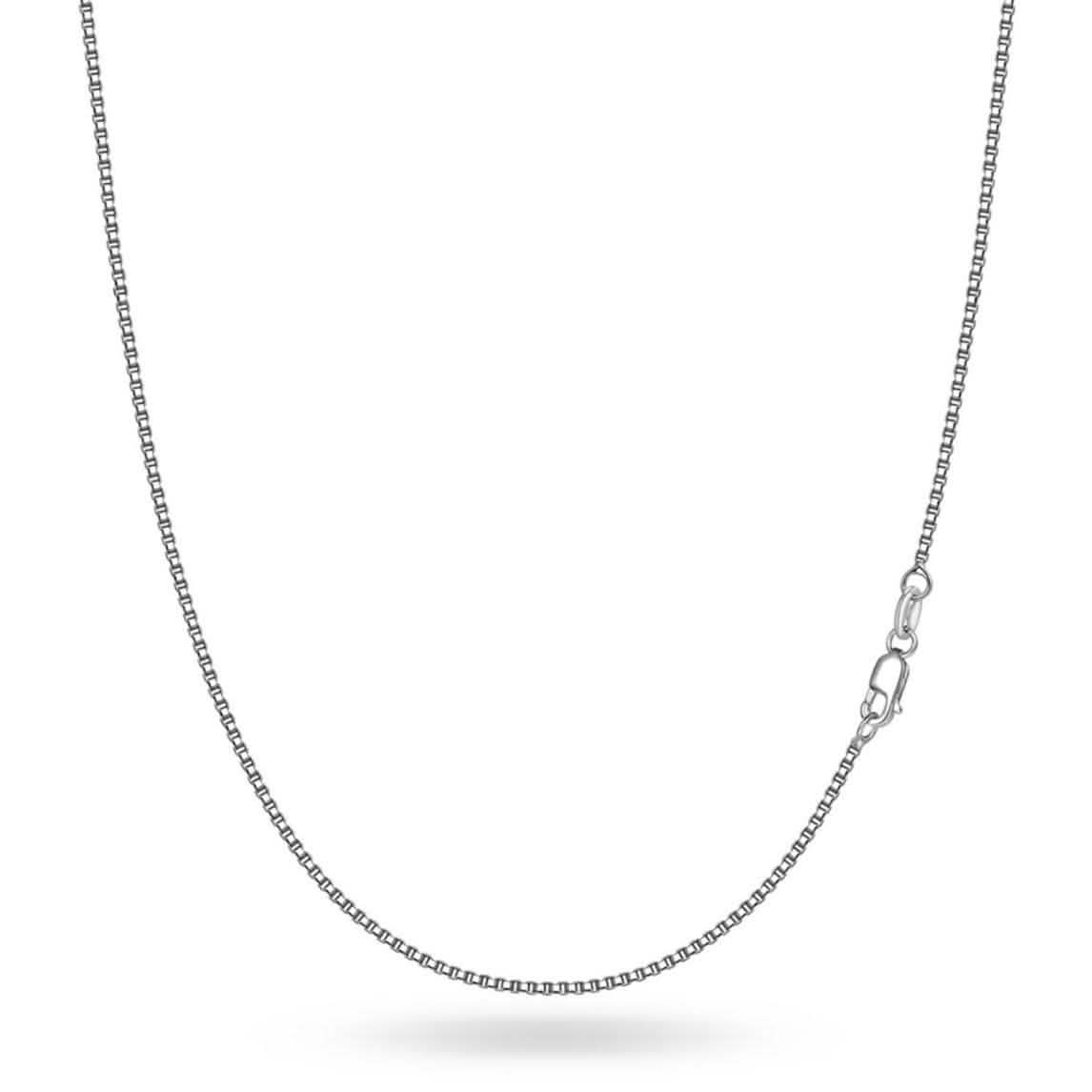 Italian Sterling Silver 1mm Unisex Box Chain Necklace DailySale