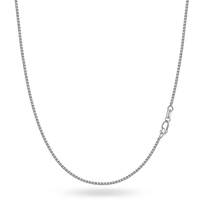 Italian Sterling Silver 1mm Unisex Box Chain Necklace DailySale