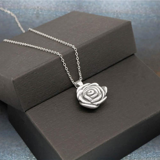 Italian Sterling Silver Artisan Rose Flower Necklace by Verona DailySale